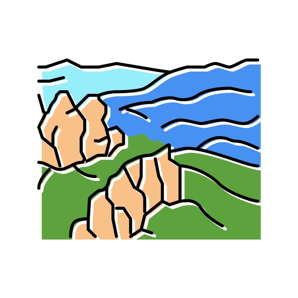 blue mountains color icon vector illustration