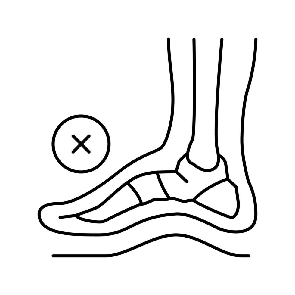 hueso postural deformidad pies línea icono vector ilustración