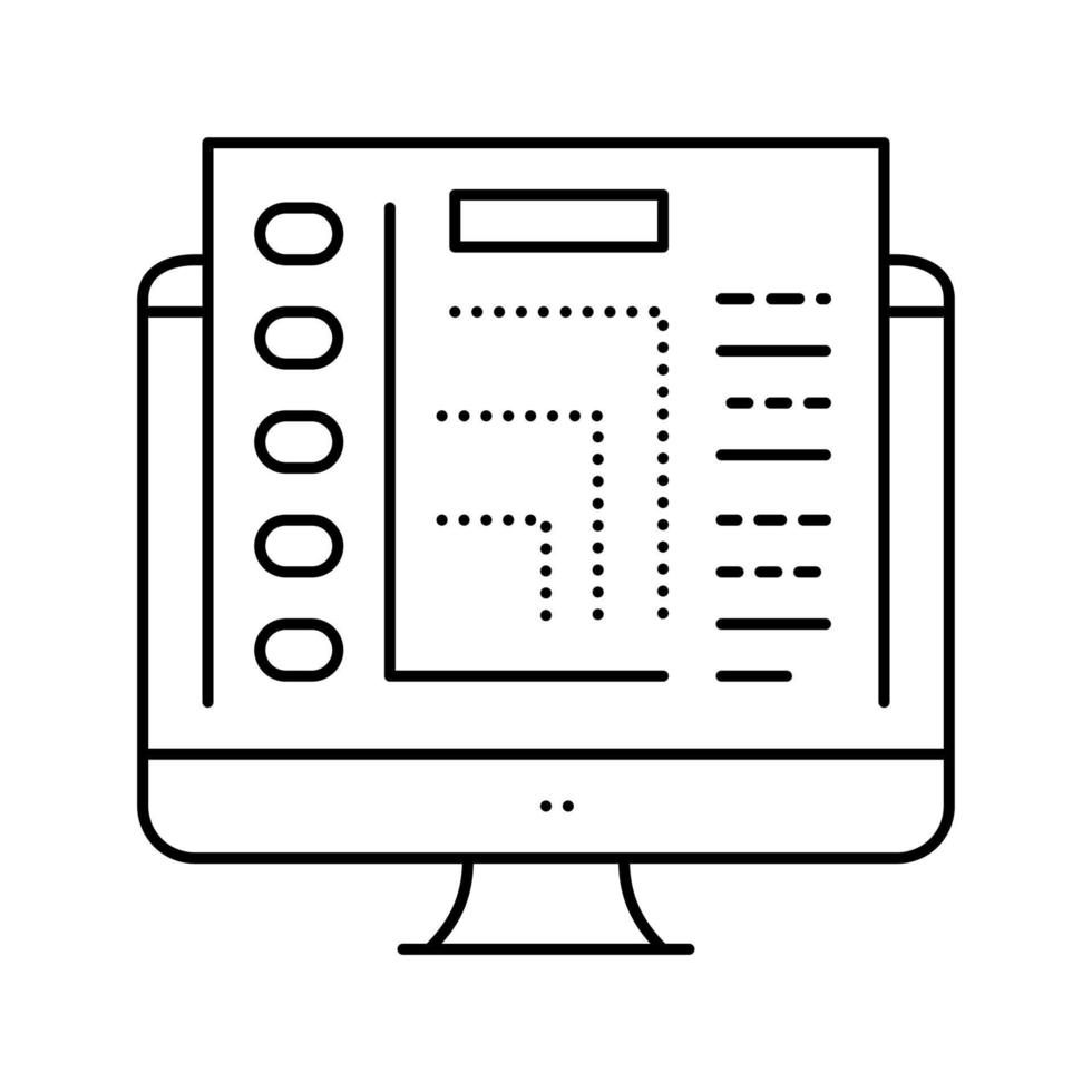 electronic report line icon vector illustration