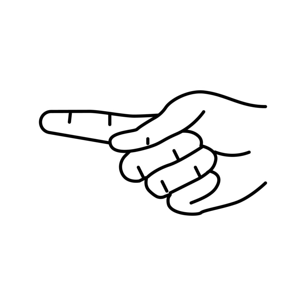 pointer hand gesture line icon vector illustration