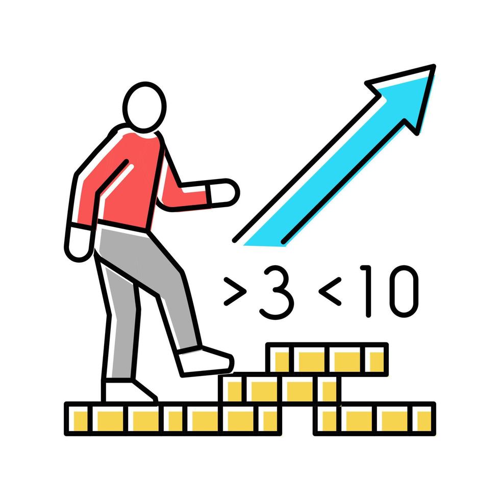 Ilustración de vector de icono de color de inflación caminando