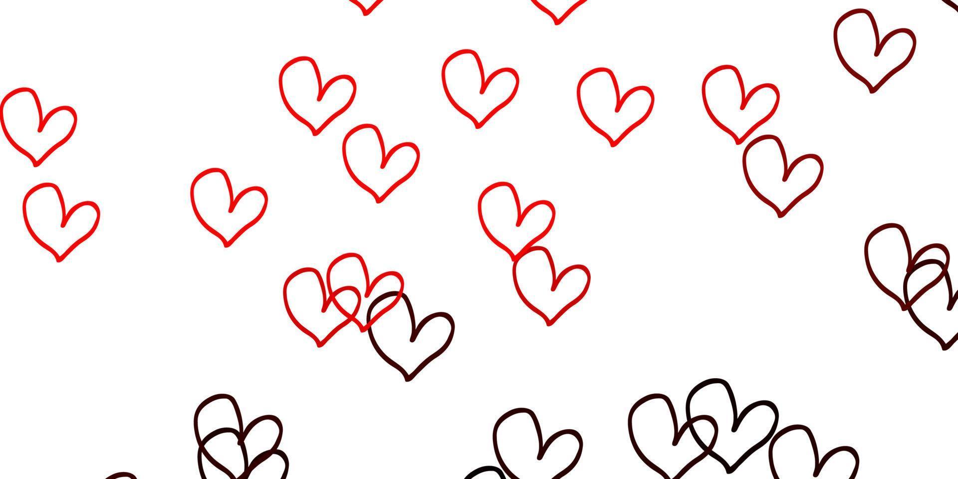 Light Red, Yellow vector backdrop with sweet hearts.