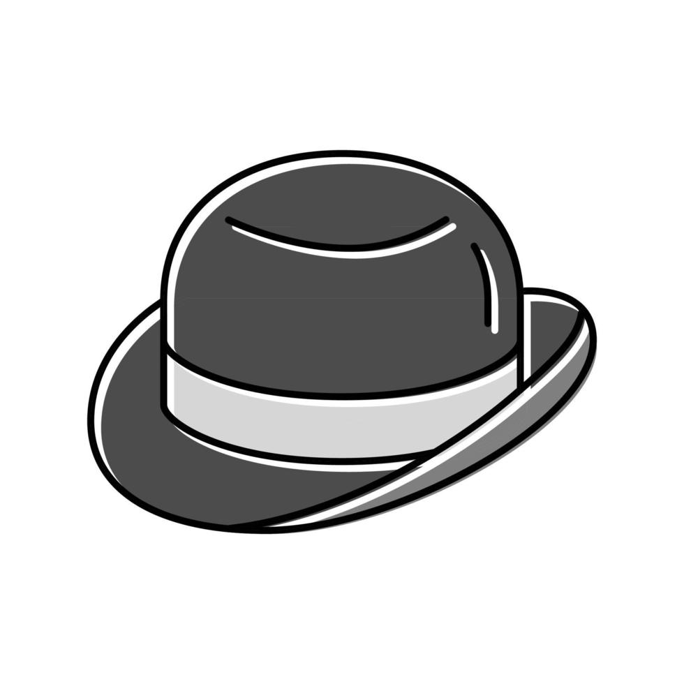 bowler hat cap color icon vector illustration