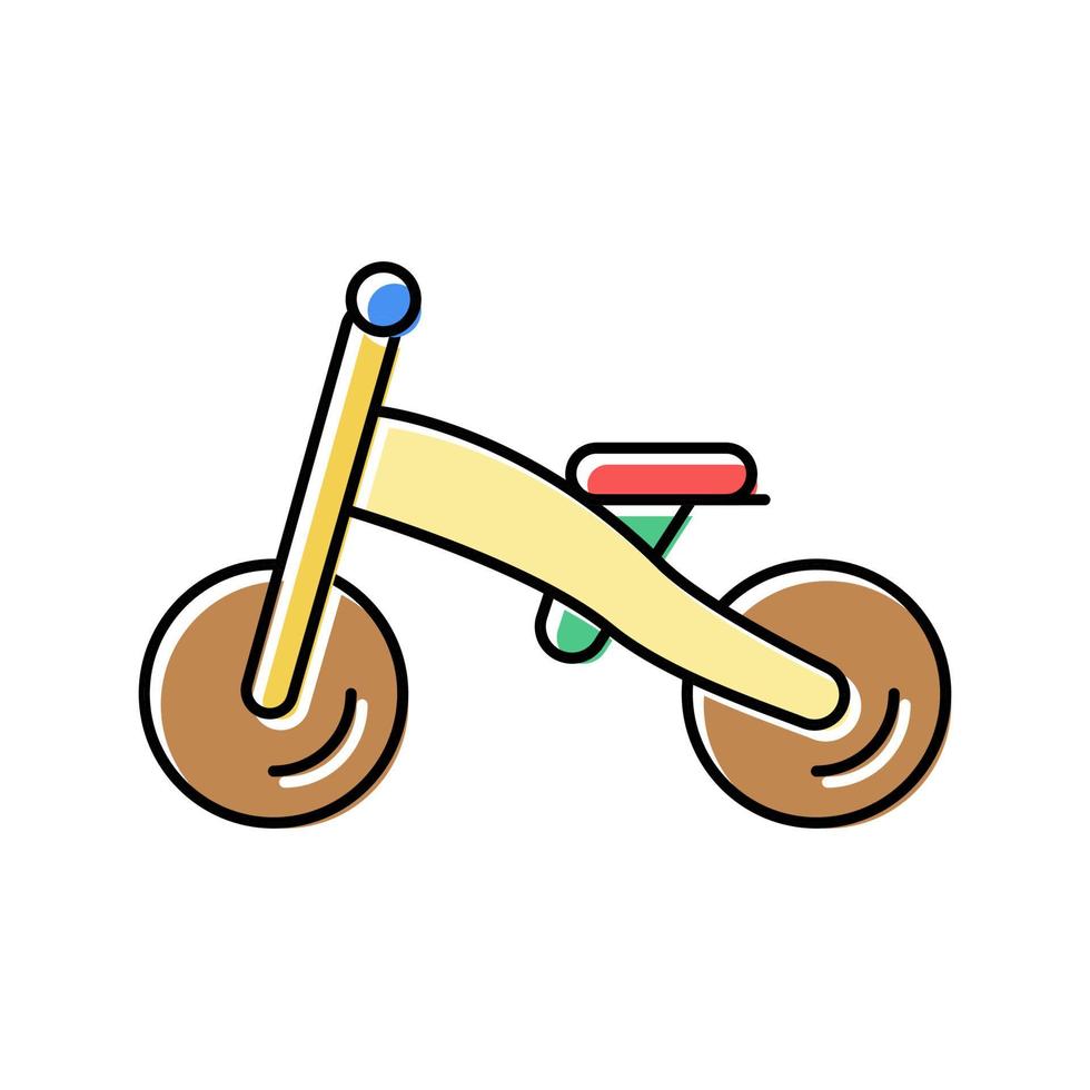 bicicleta de madera color icono vector ilustración