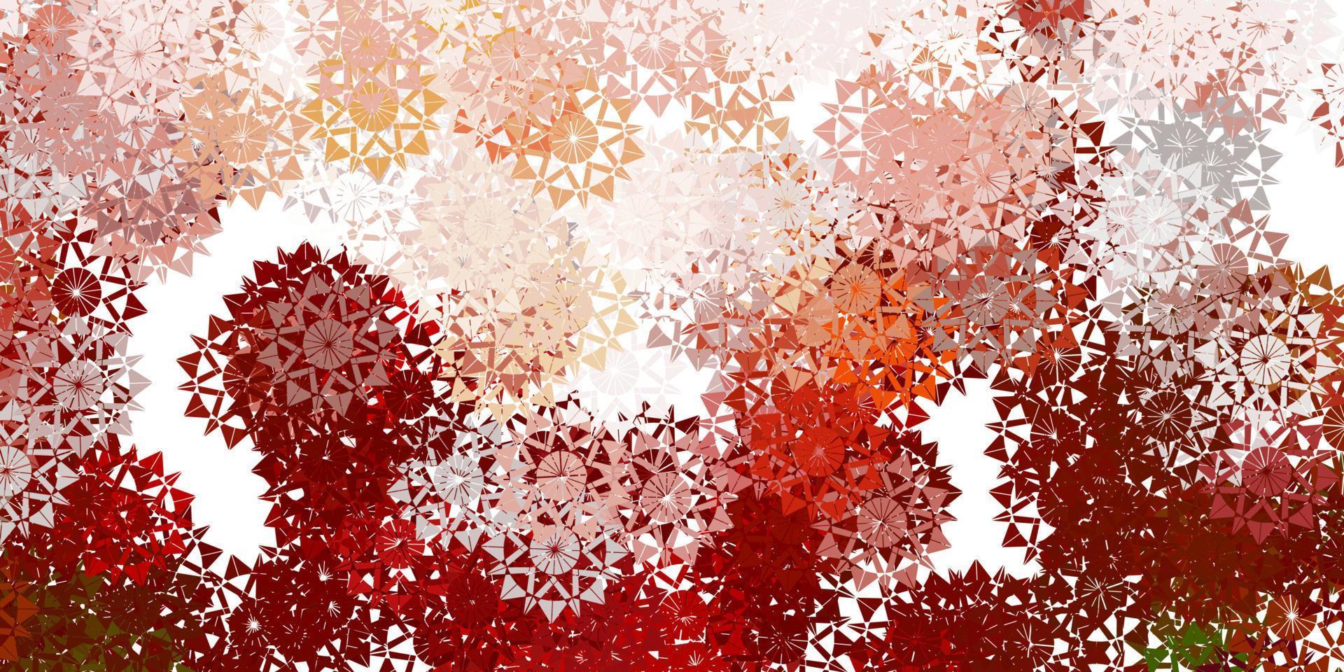 Light orange vector template with ice snowflakes.