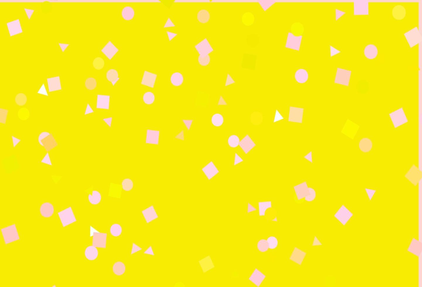 Light Red, Yellow vector template with crystals, circles, squares.