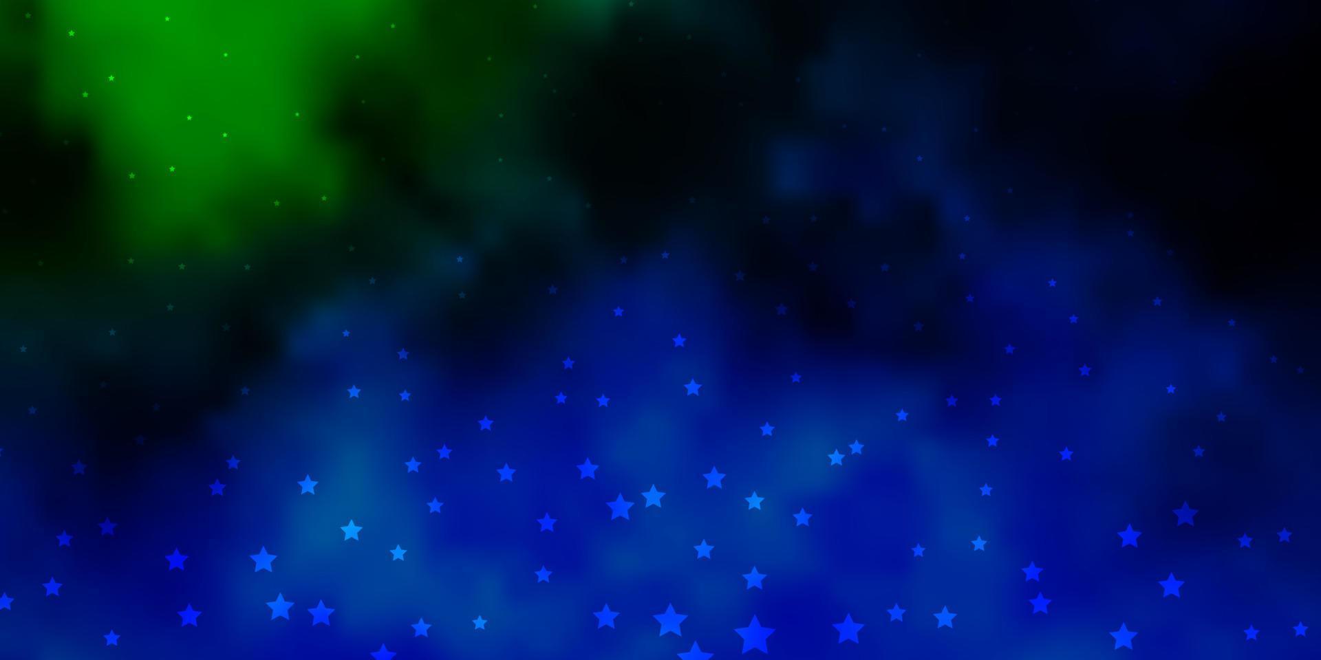 patrón de vector azul oscuro, verde con estrellas abstractas.