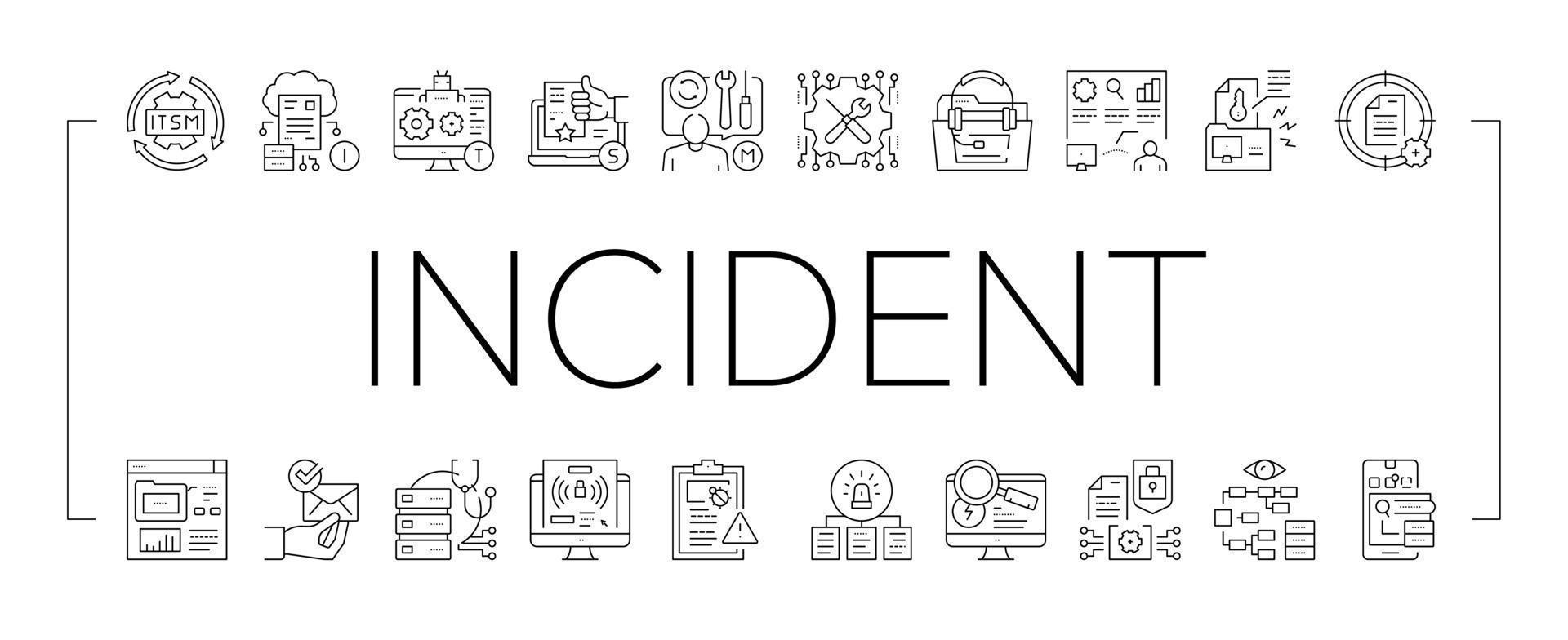 Incident Management Collection Icons Set Vector