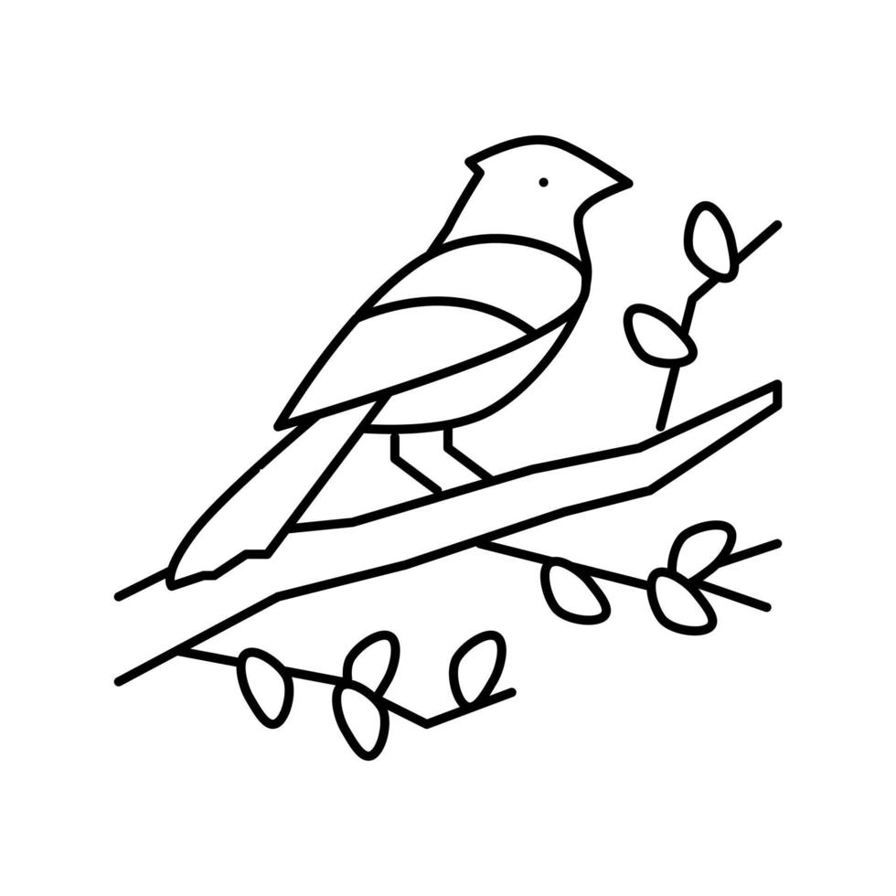 pájaro primavera línea icono vector ilustración