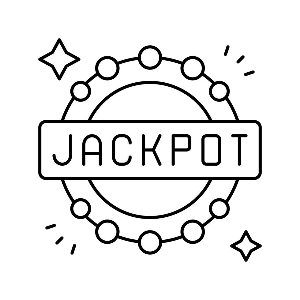 ilustración de vector de icono de línea de juego de tragamonedas jackpot