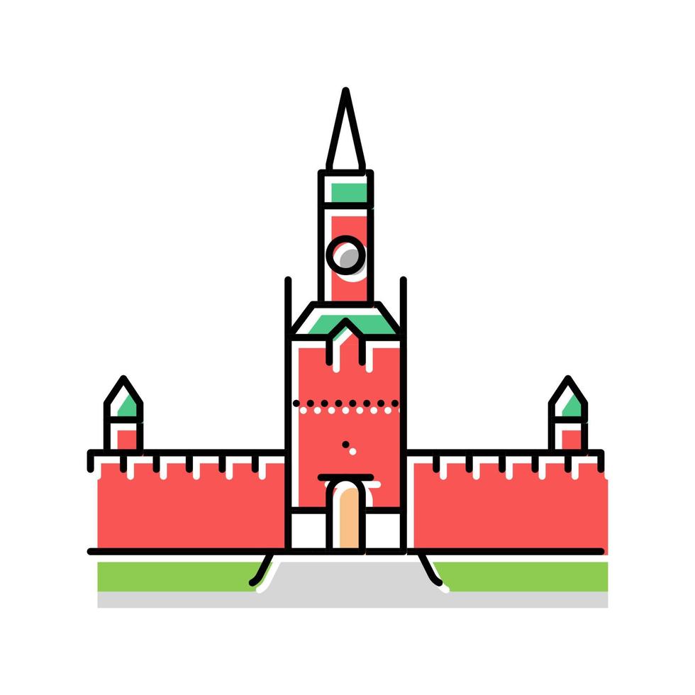 ilustración de vector de icono de color de kremlin de moscú