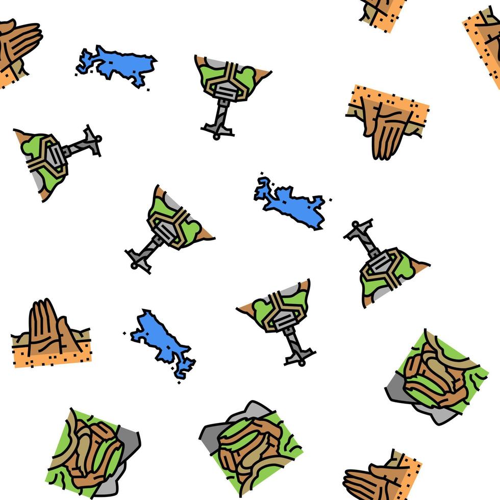 South America Scape And Tradition vector seamless pattern