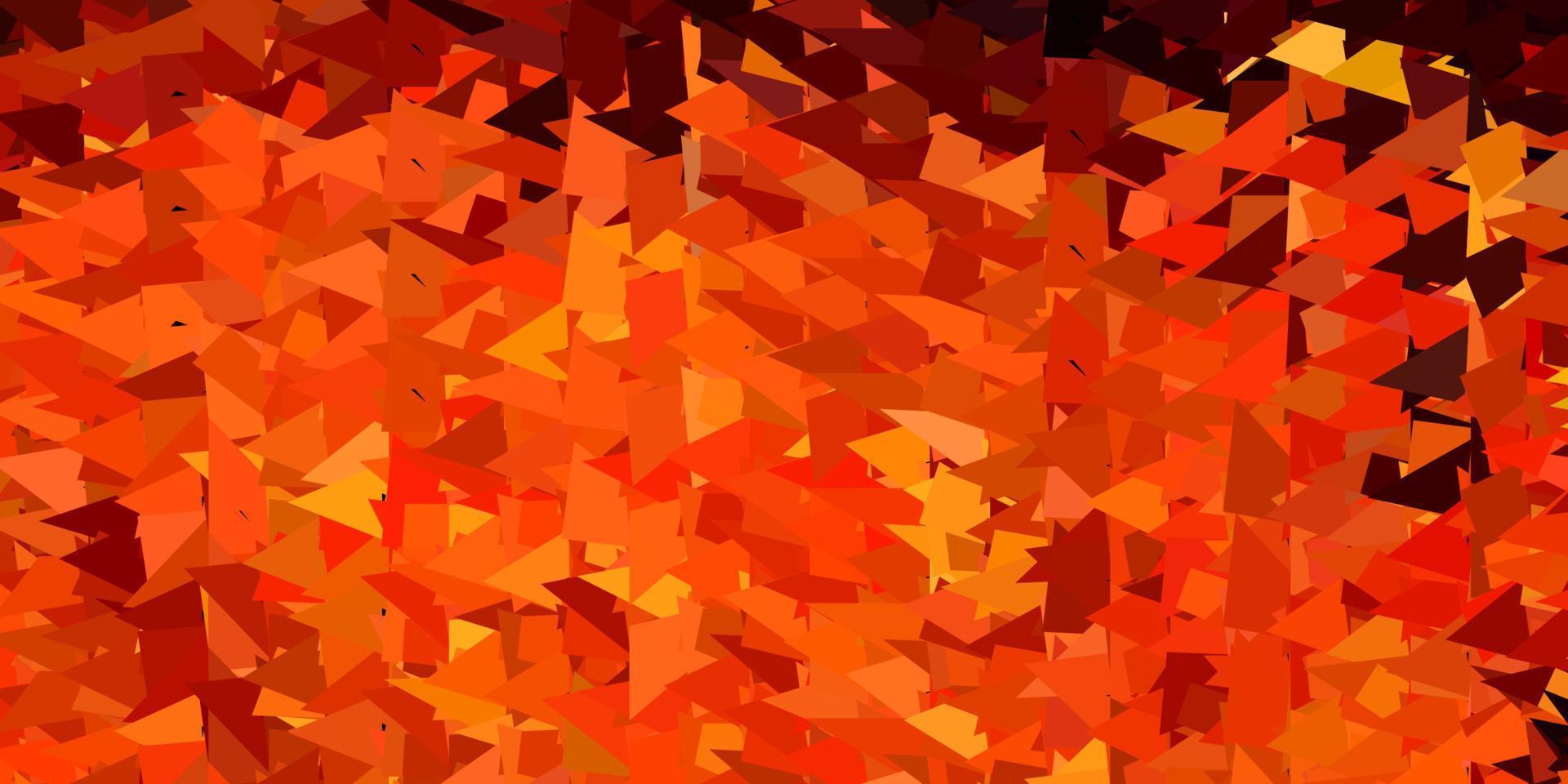 Dark orange vector polygonal background.