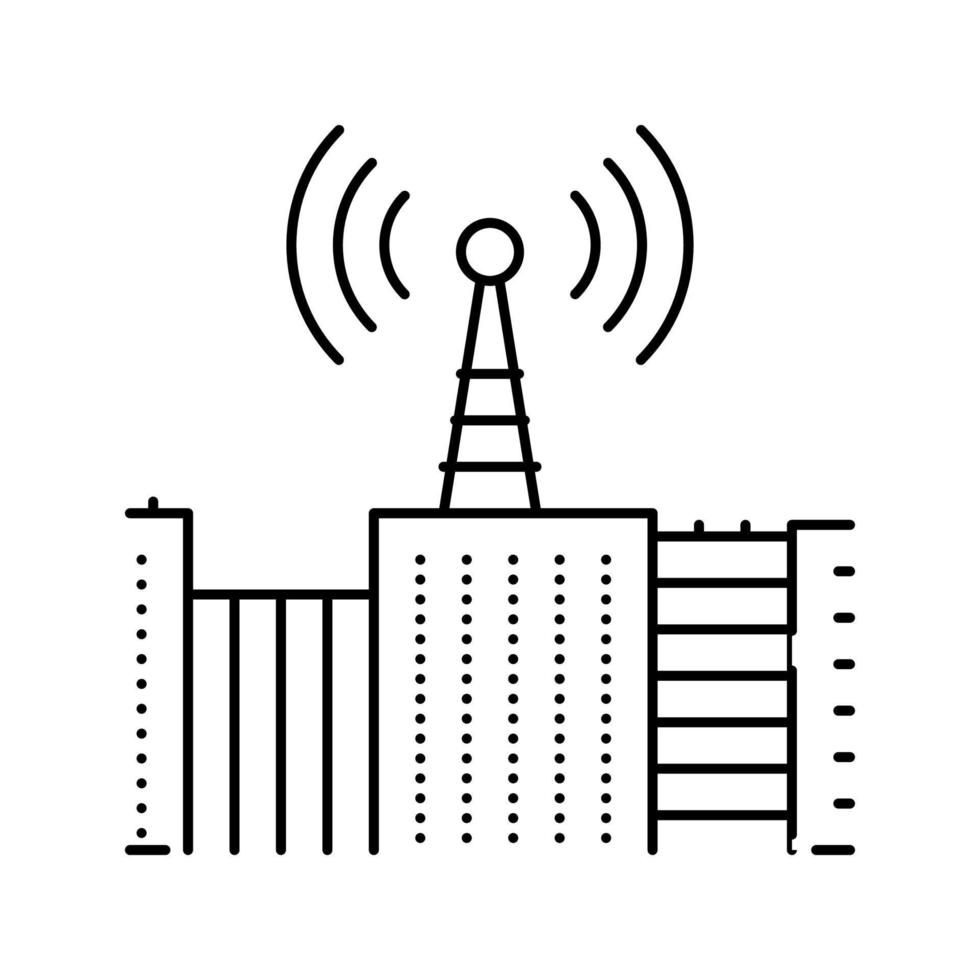 analog transmitter line icon vector illustration