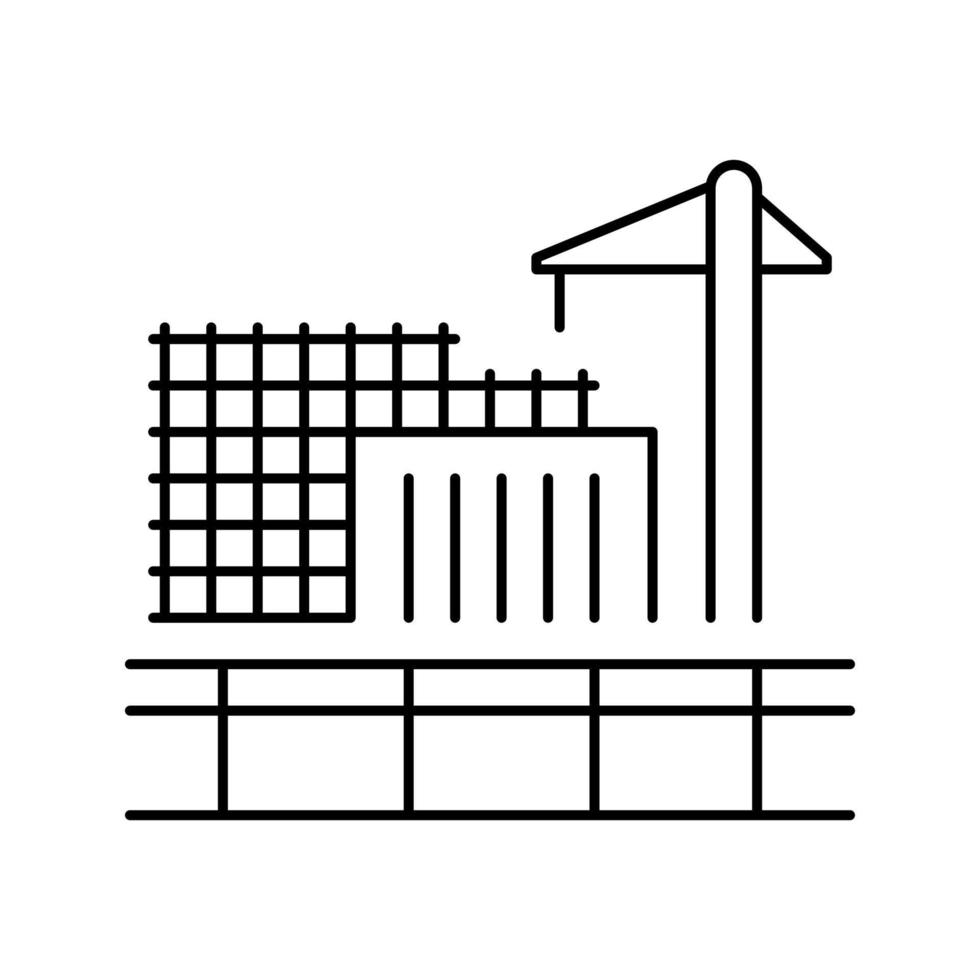 edificio construcción línea icono vector ilustración