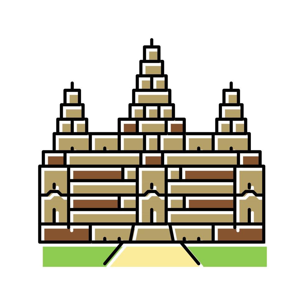 ilustración de vector de icono de color de angkor wat