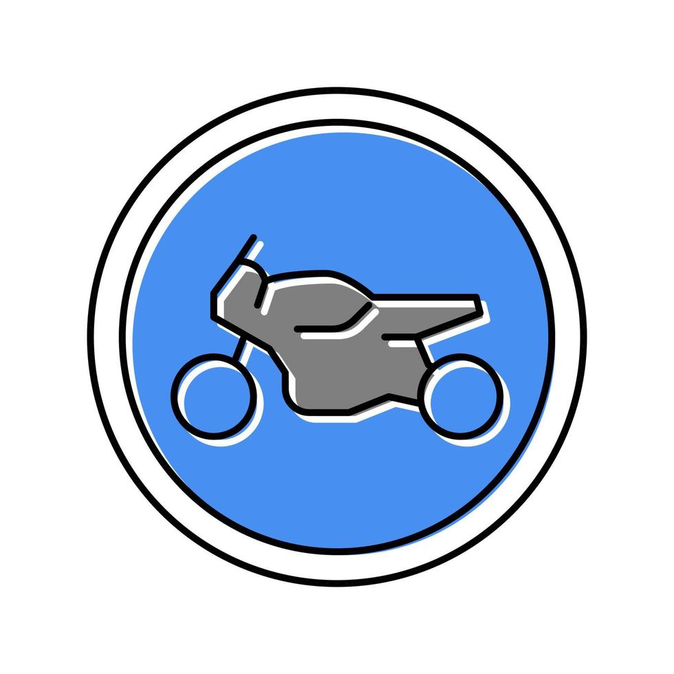 Ilustración de vector de icono de color de señal de carretera de motocicleta