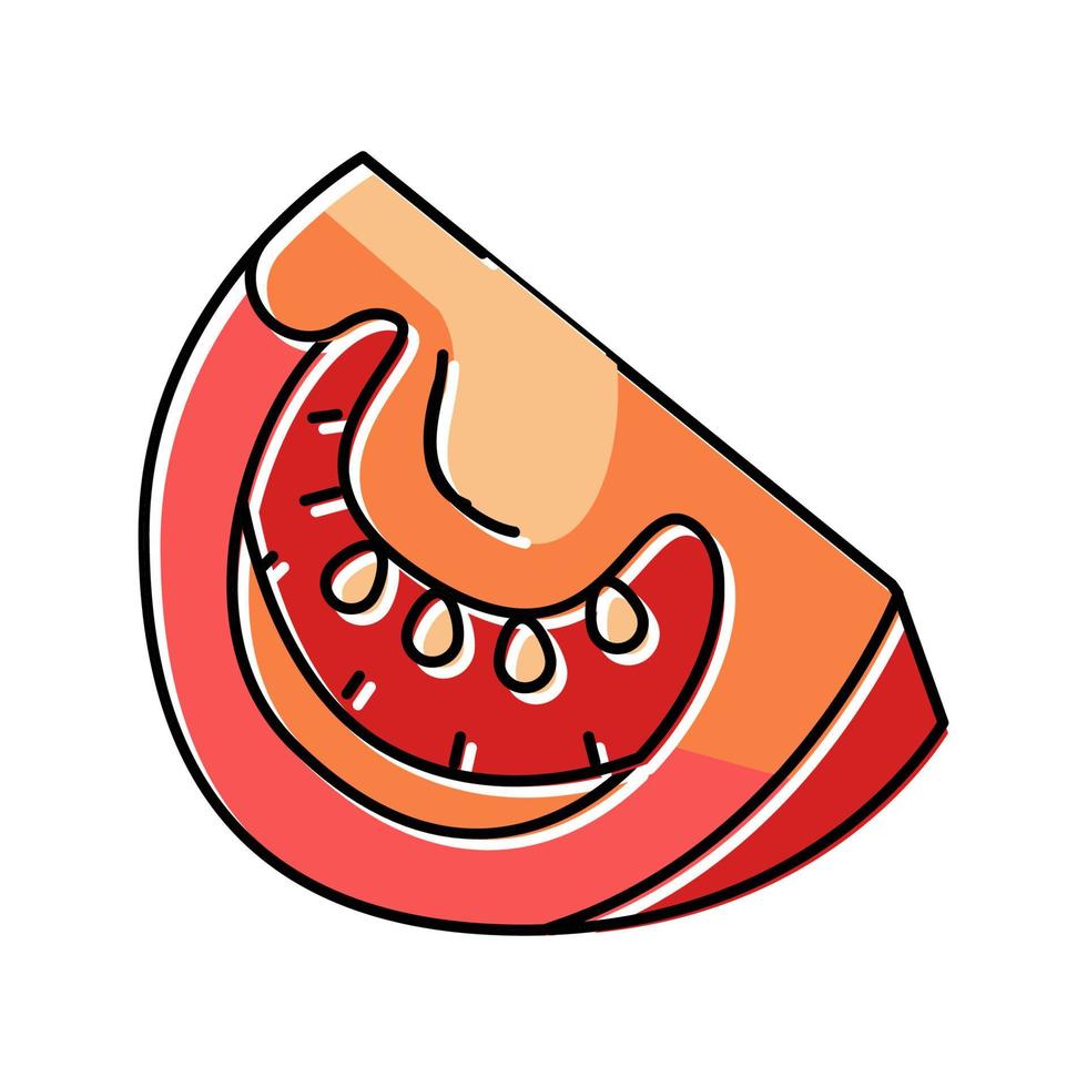 cut tomato color icon vector illustration