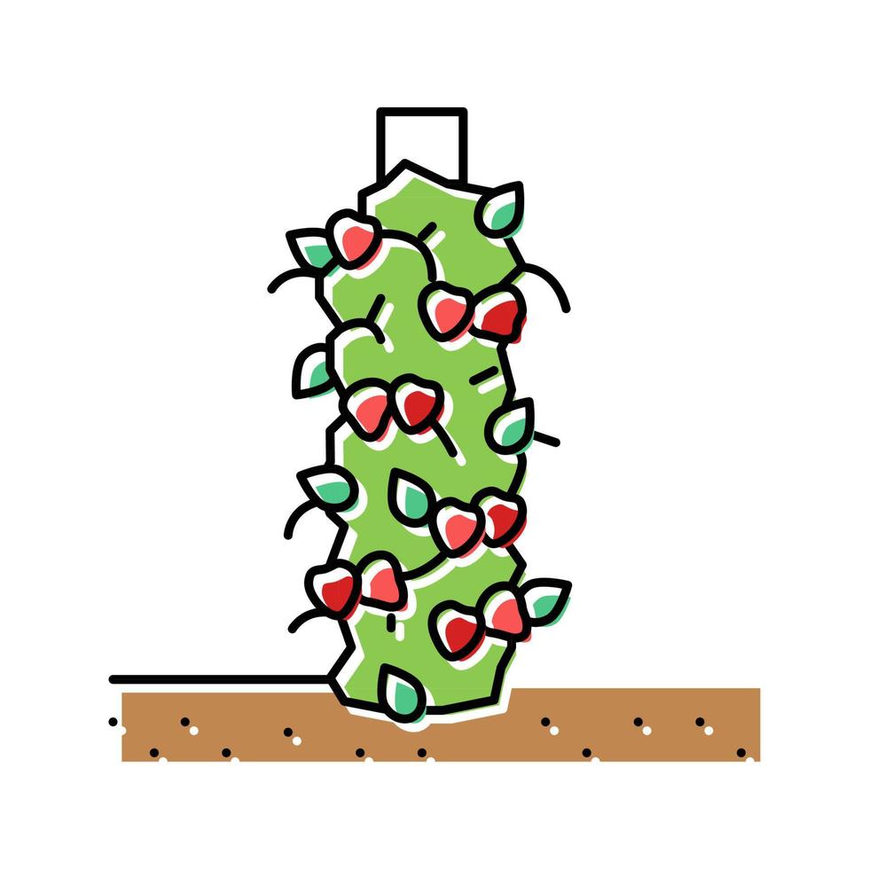 cama de flores de fresa icono de color ilustración vectorial vector