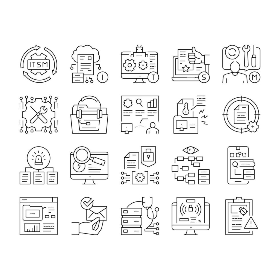 Incident Management Collection Icons Set Vector