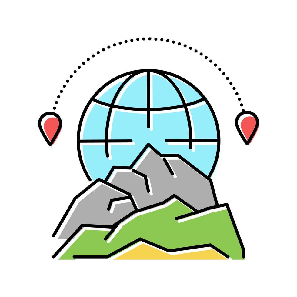 mountain tourism color icon vector illustration