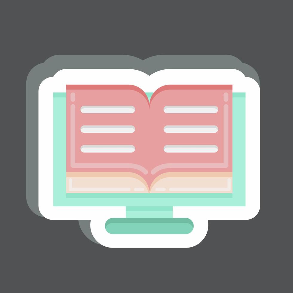 Sticker Online Reading. related to Education symbol. simple design editable. simple illustration vector