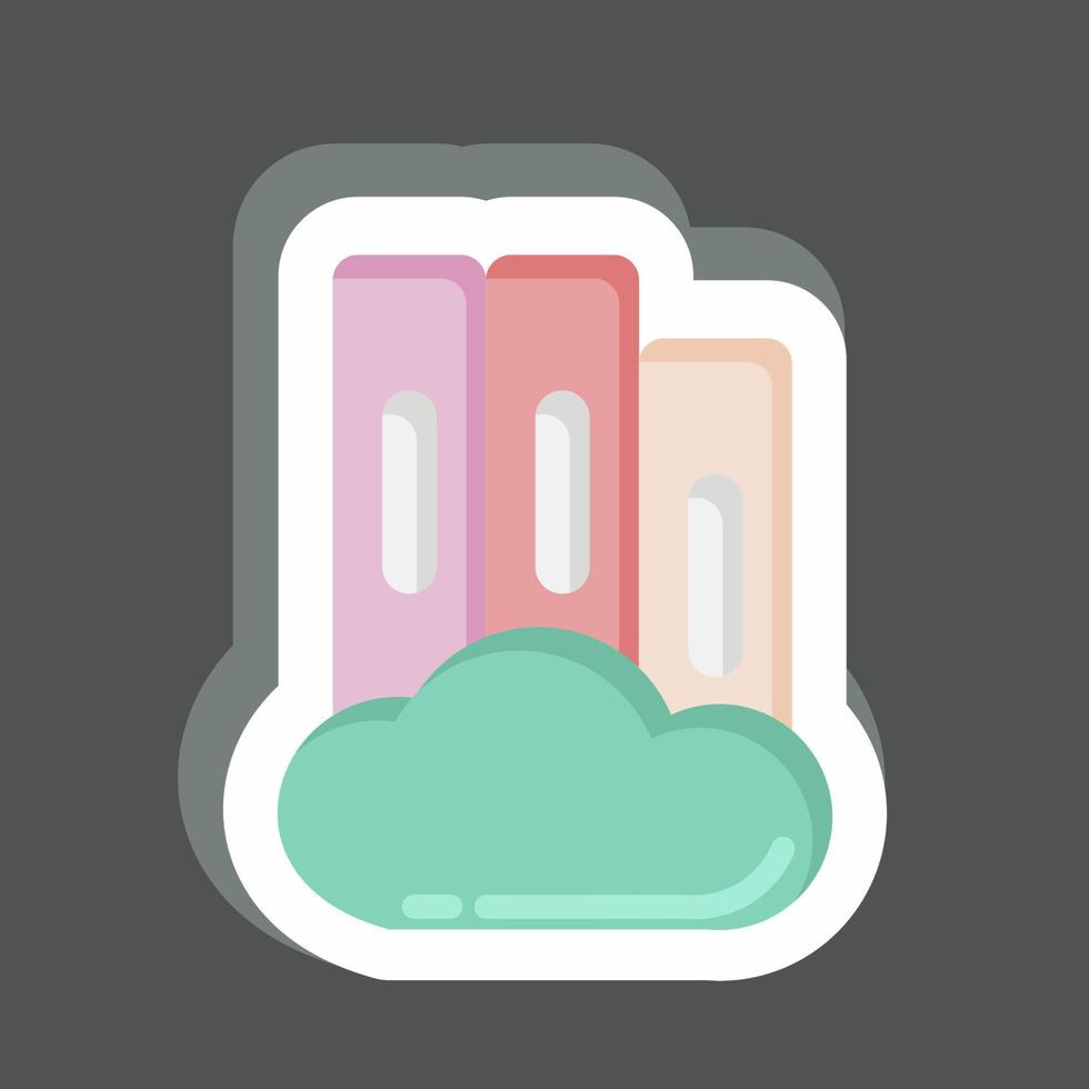 Sticker Digital Library. related to Education symbol. simple design editable. simple illustration vector