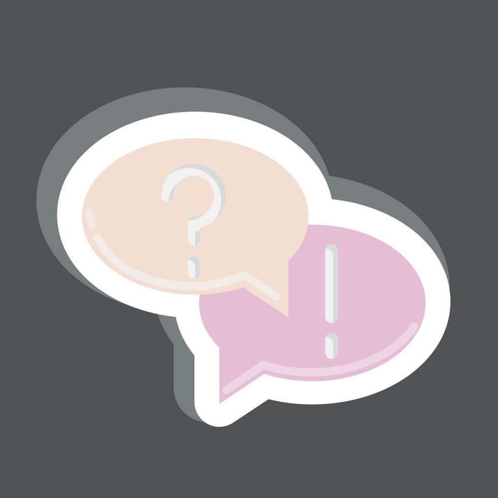 Sticker Question and Answer. related to Education symbol. simple design editable. simple illustration vector