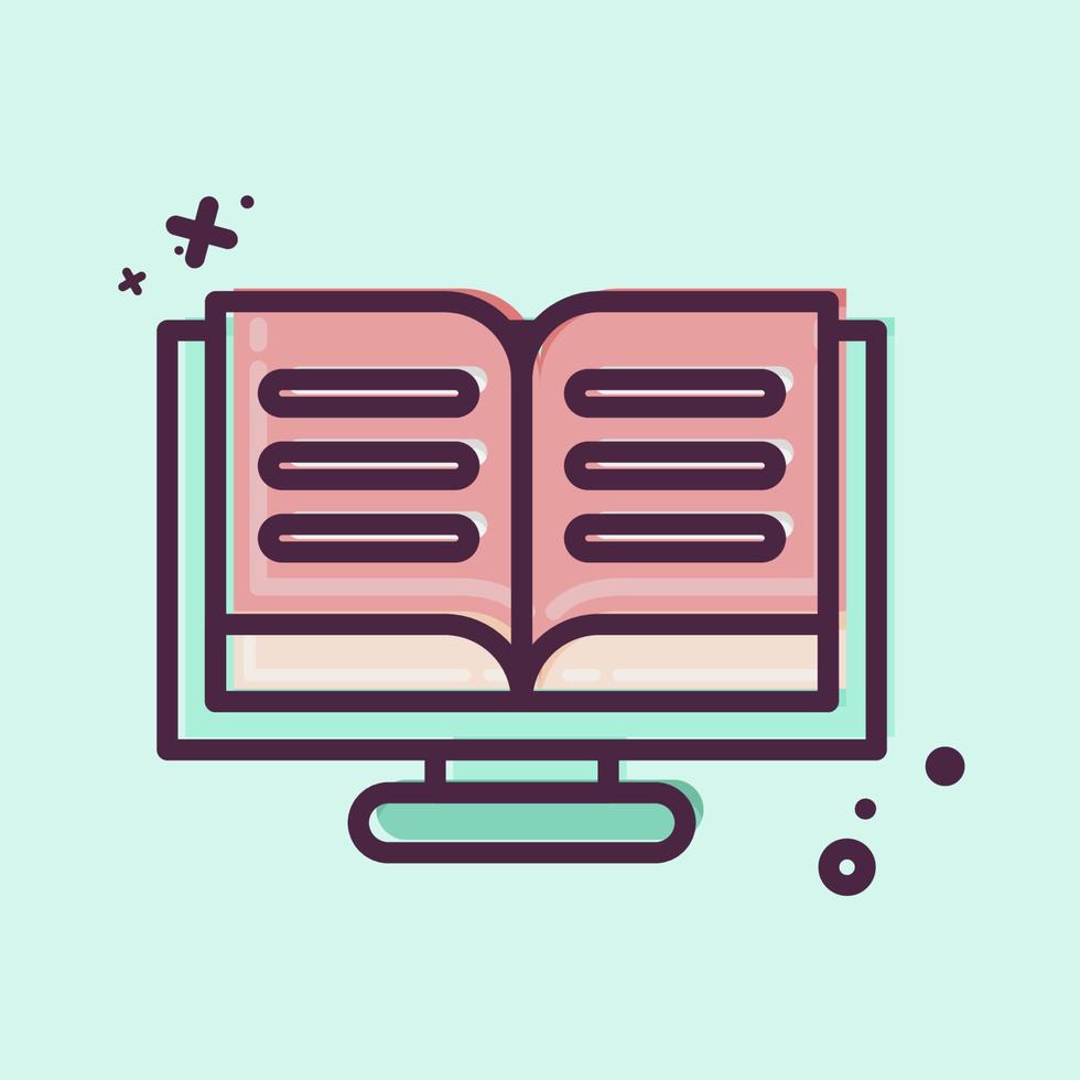 Icon Online Reading. related to Education symbol. MBE style. simple design editable. simple illustration vector