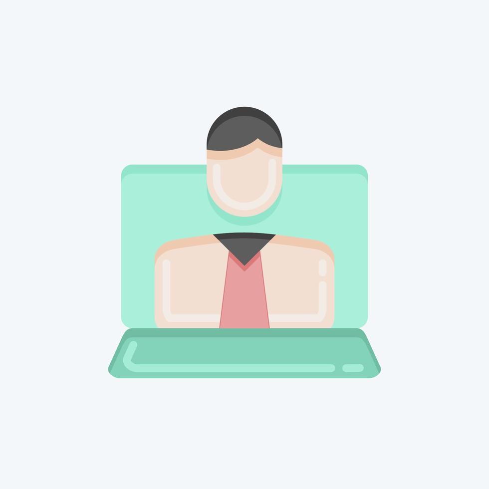 Icon Webinar. related to Education symbol. flat style. simple design editable. simple illustration vector