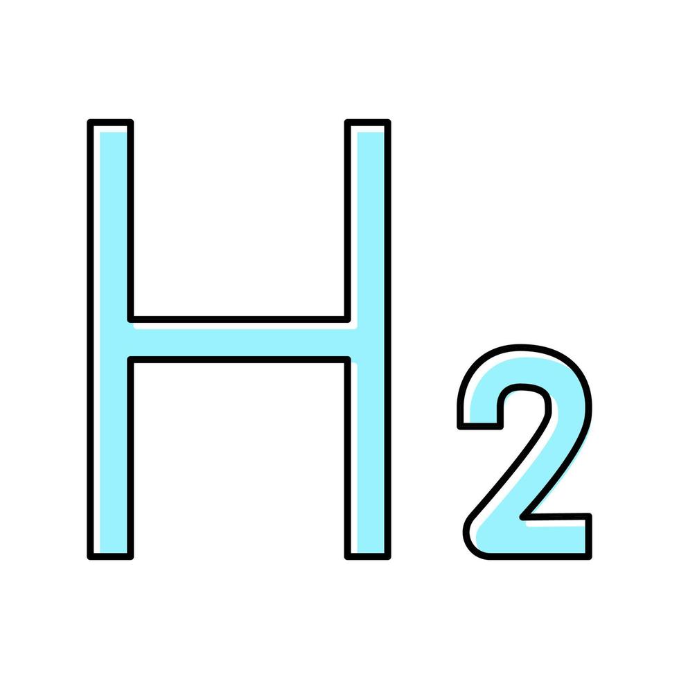 chemical element hydrogen color icon vector illustration