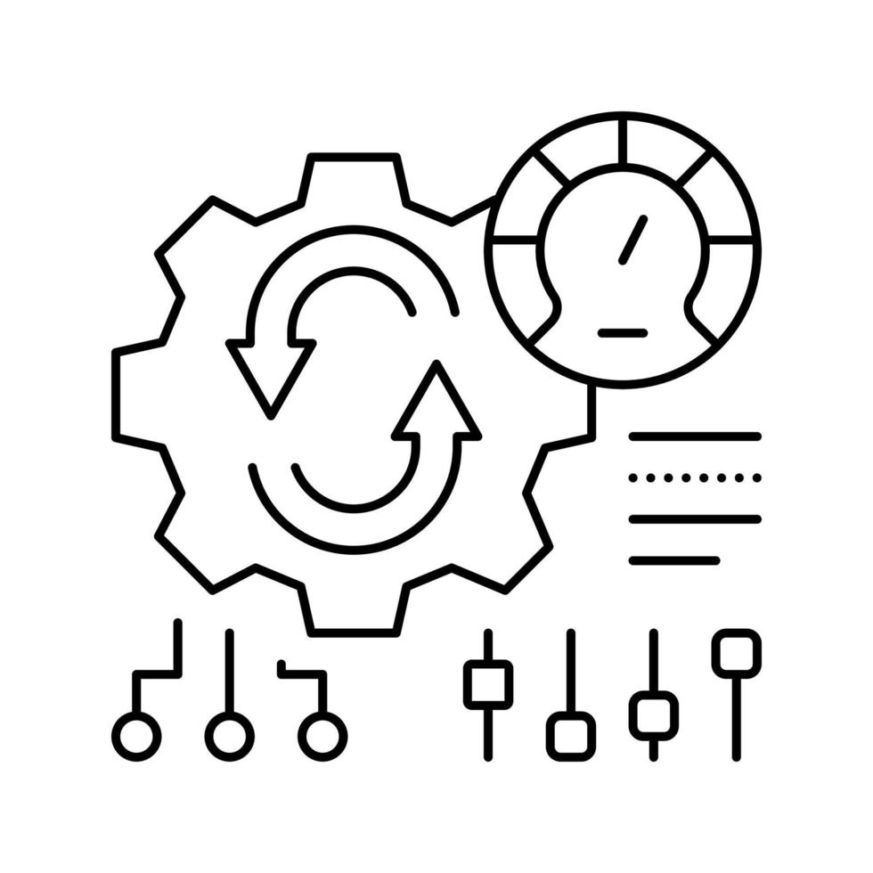 working process optimize line icon vector illustration