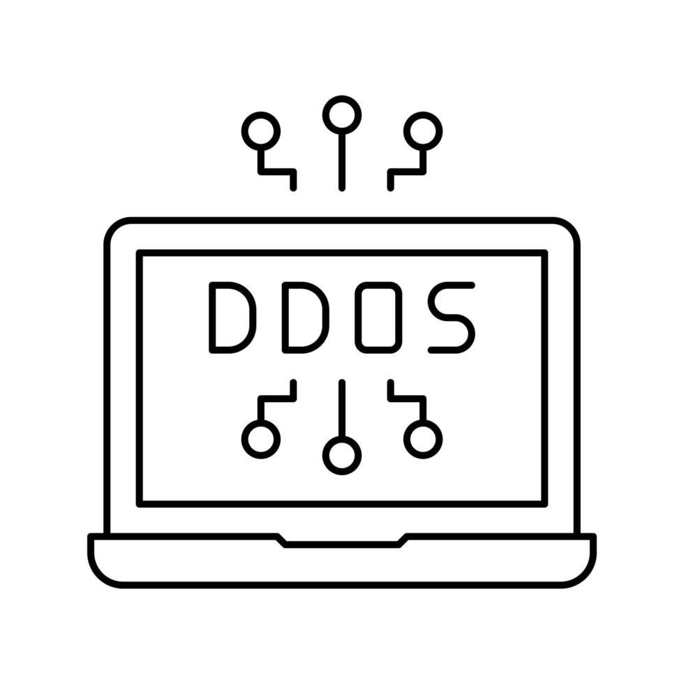 ddos attack line icon vector illustration