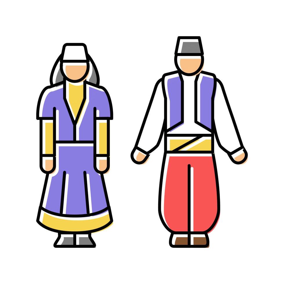 turkey national clothes color icon vector illustration