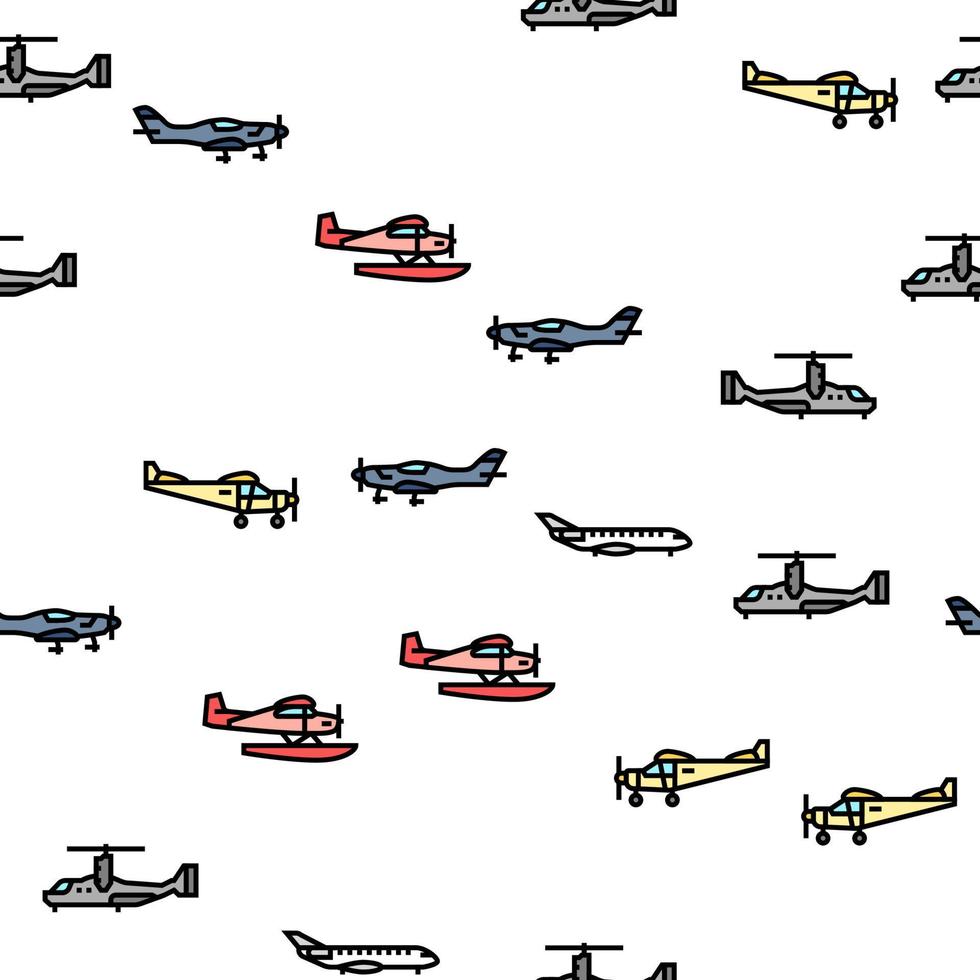airplane aircraft plane travel vector seamless pattern