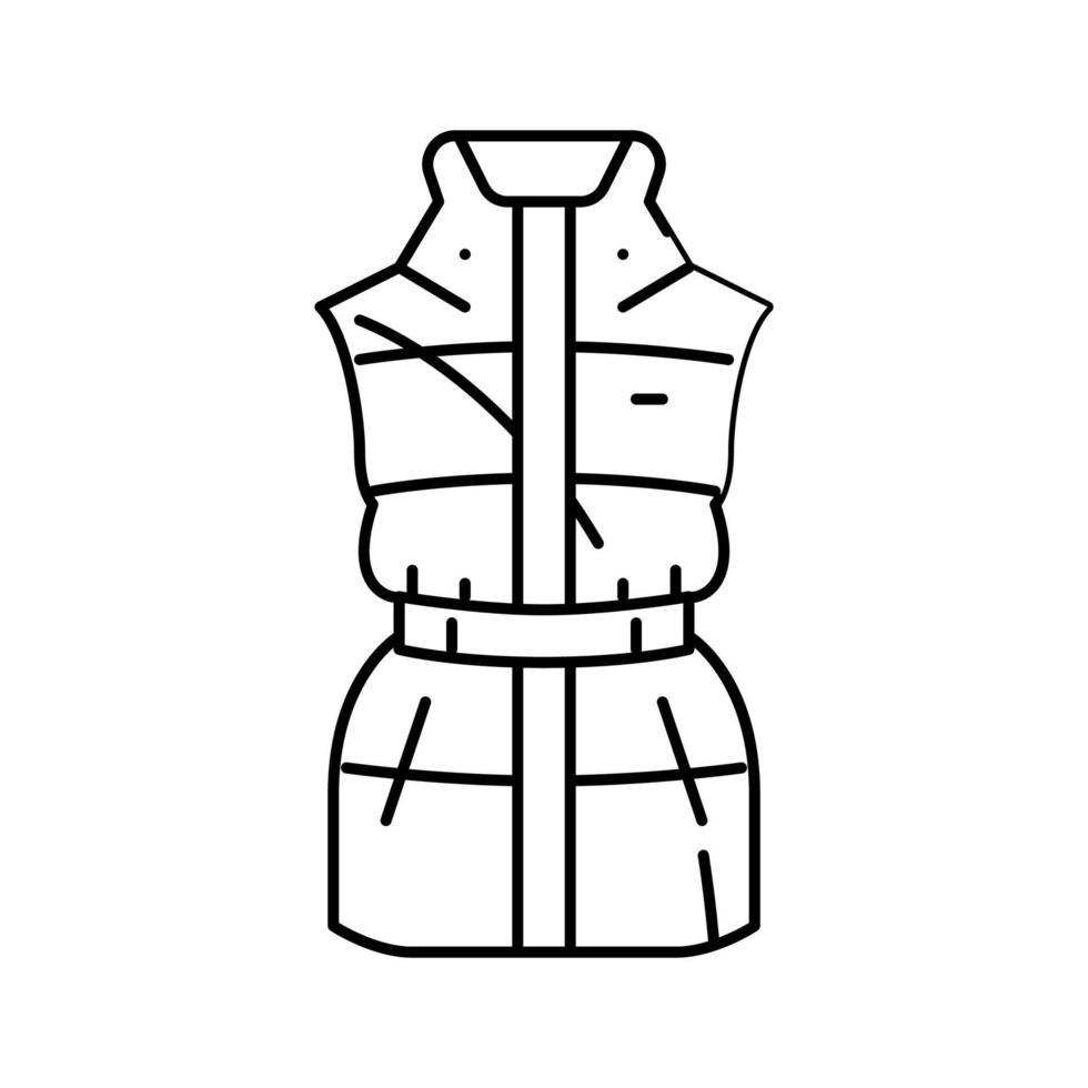 gilet prendas de vestir exteriores icono de línea femenina ilustración vectorial vector