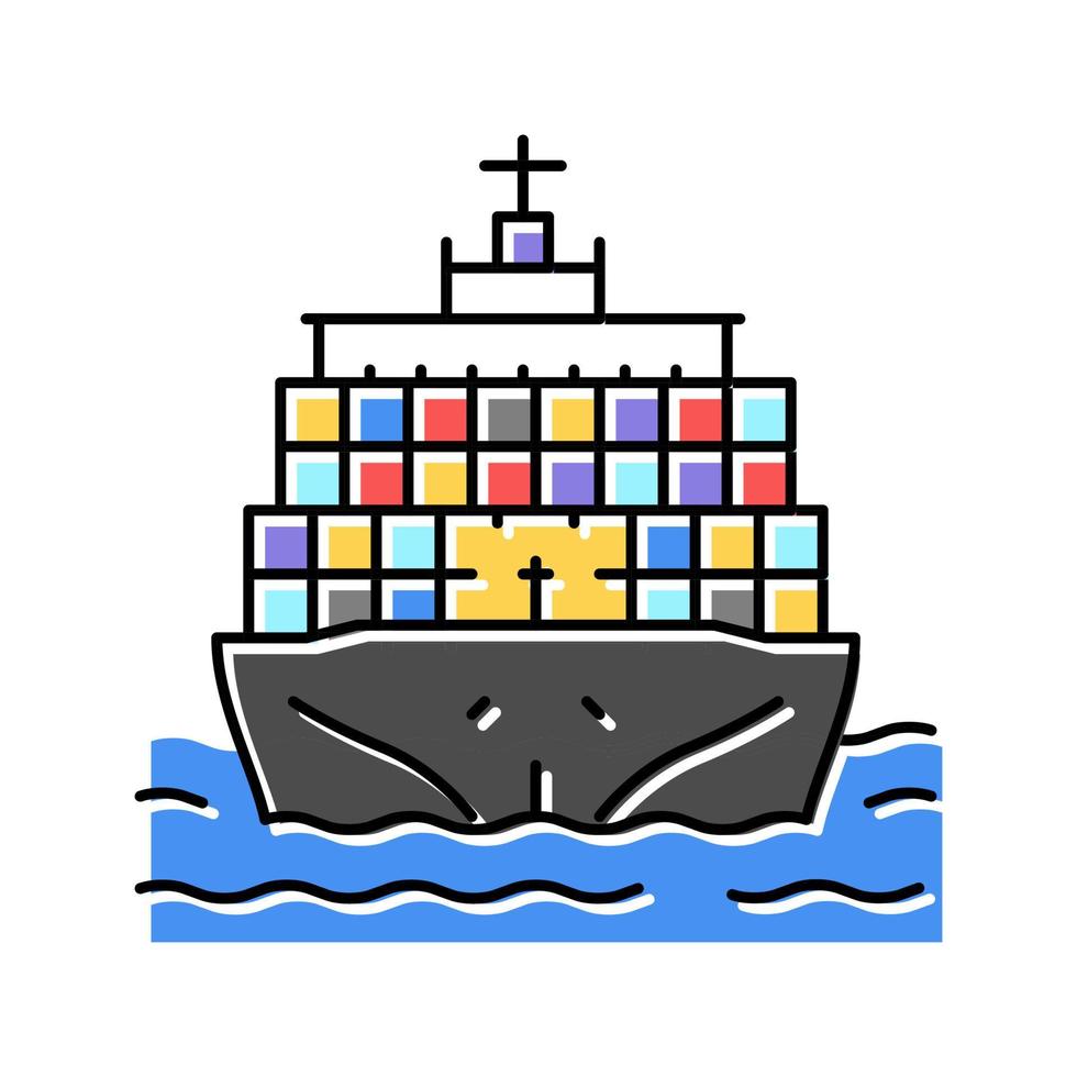 ilustración de vector de icono de color de vehículo de transporte de carga