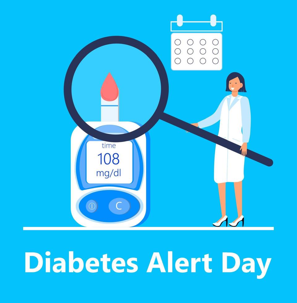 American Association Diabetes Alert Day concept vector in flat style