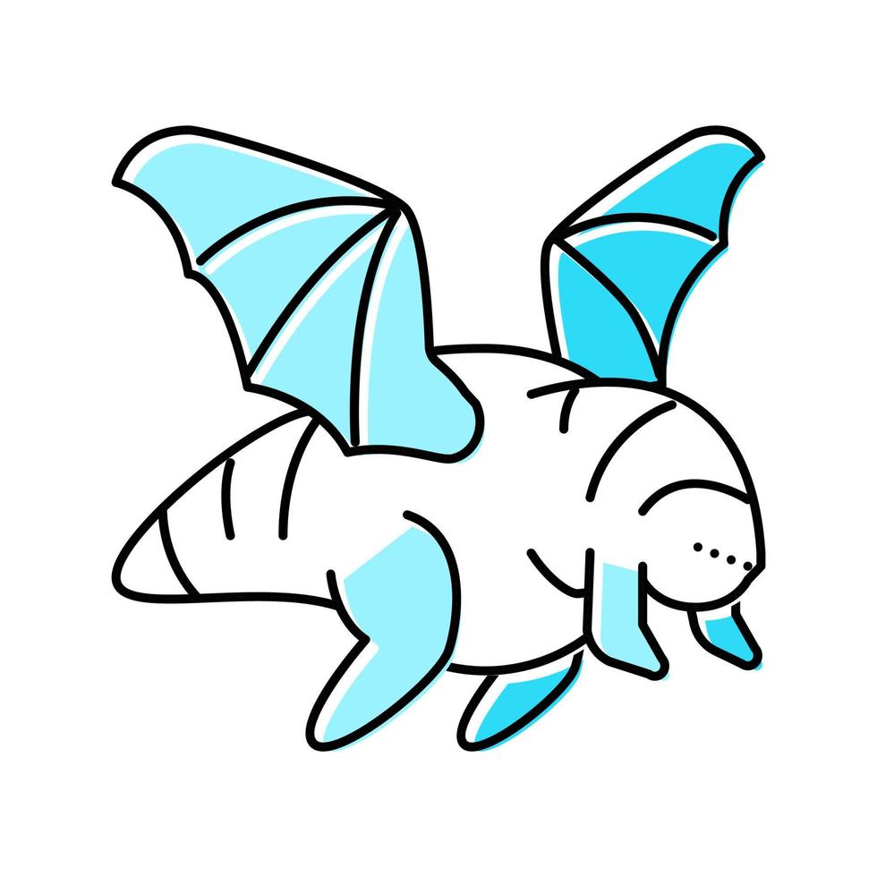 ilustración de vector de icono de color de monstruo volador