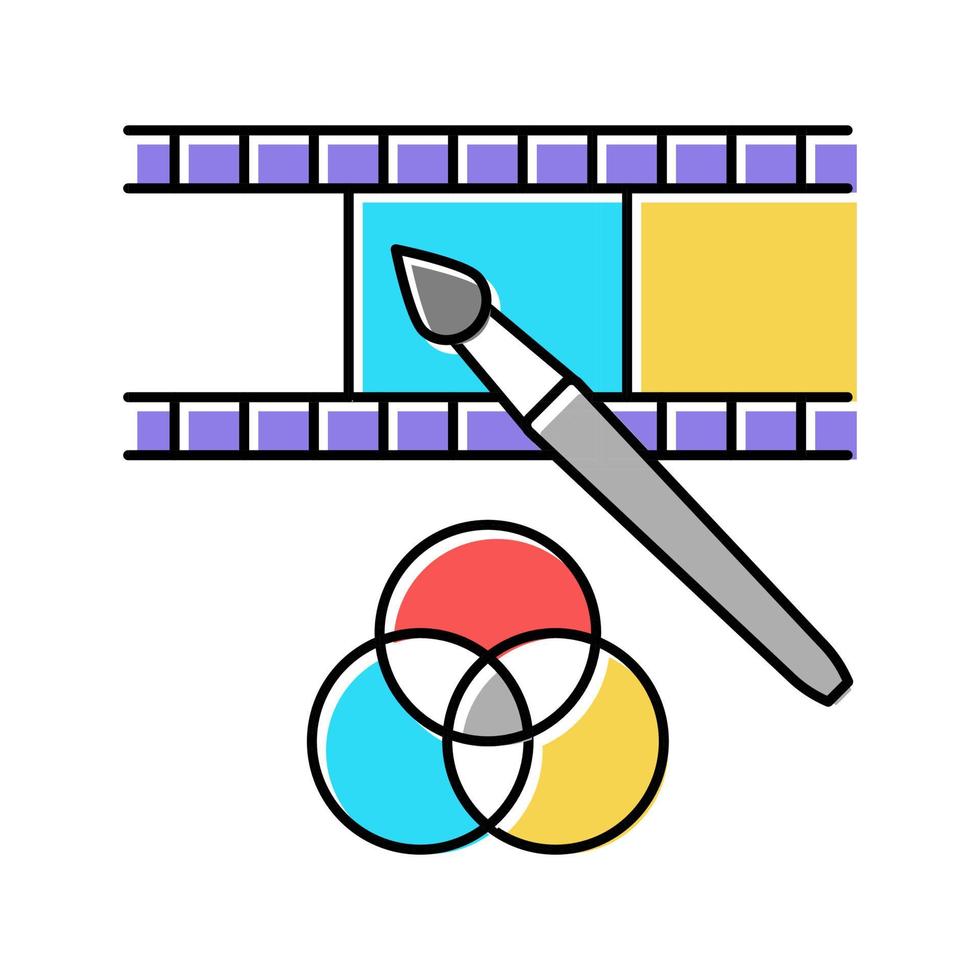 video editor color icon vector illustration