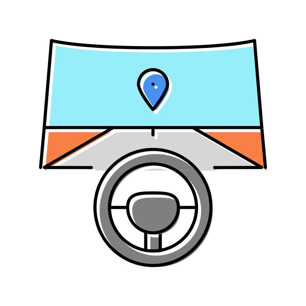 Ilustración de vector de icono de color de navegación de piloto automático