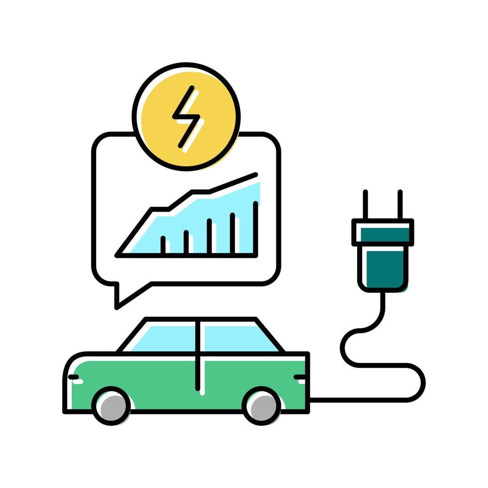 ilustración de vector de icono de color de transporte de ahorro de energía