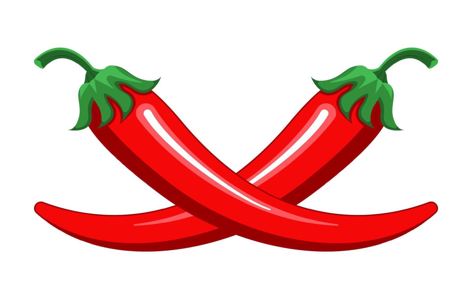 Red chilly peppers vector isolated on the white background. Hot chillies for food logo, banner