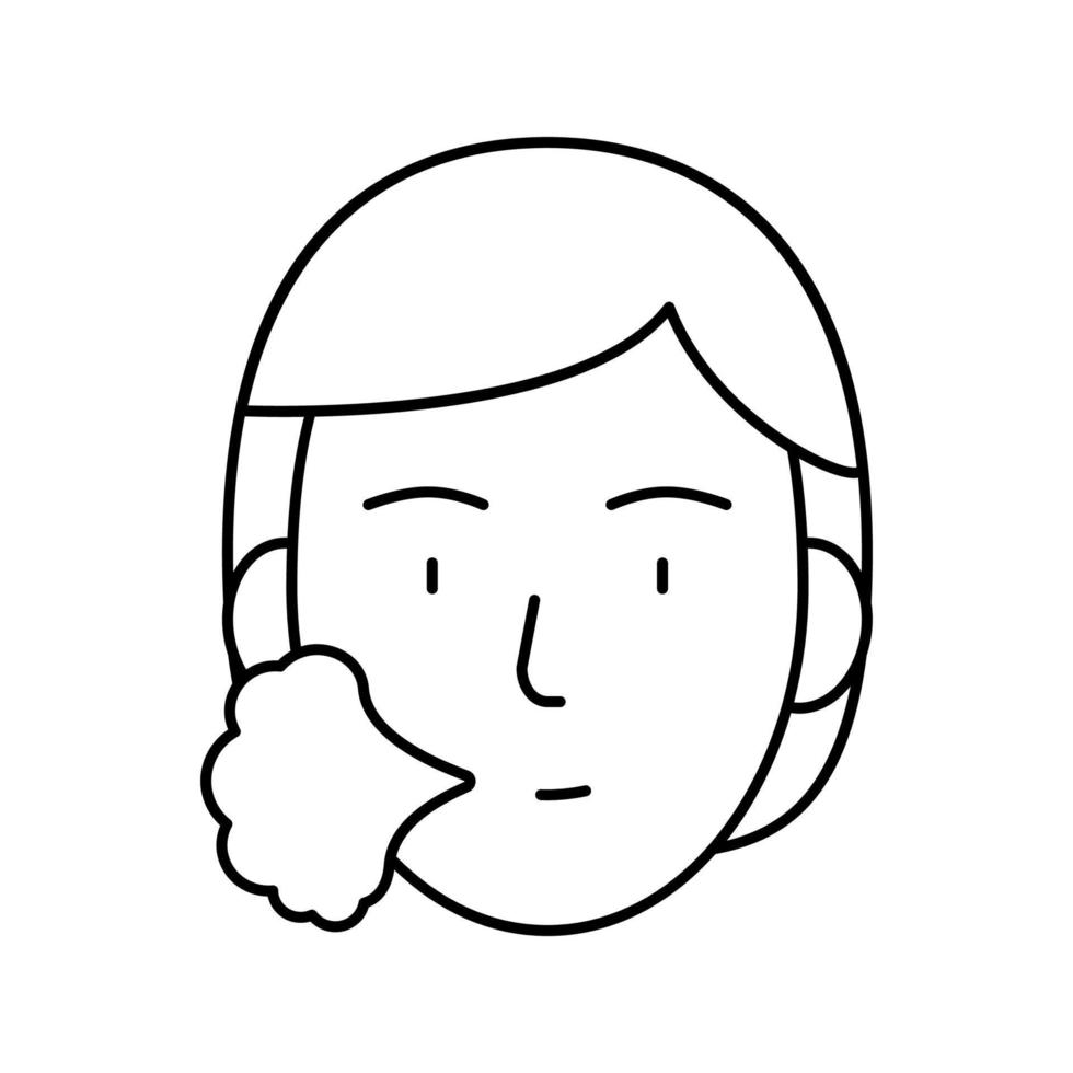 ilustración de vector de icono de línea de estornudo humano