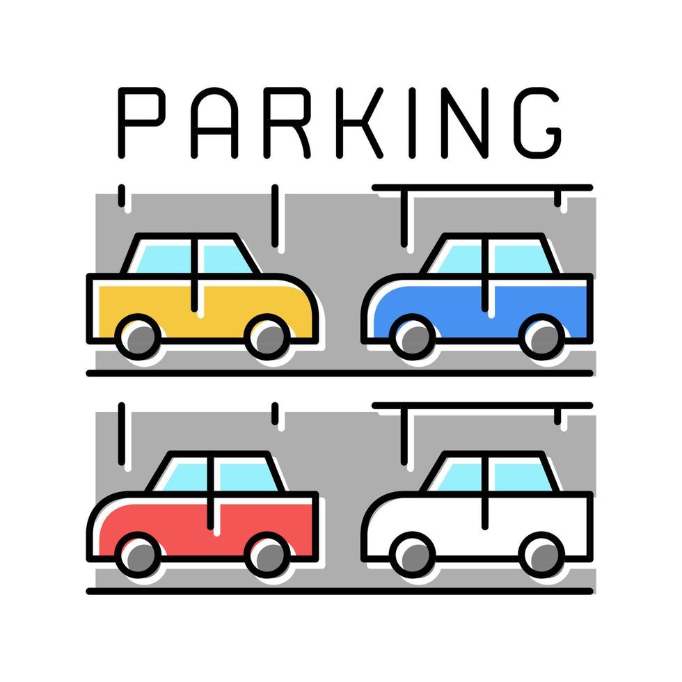 multilevel parking color icon vector illustration