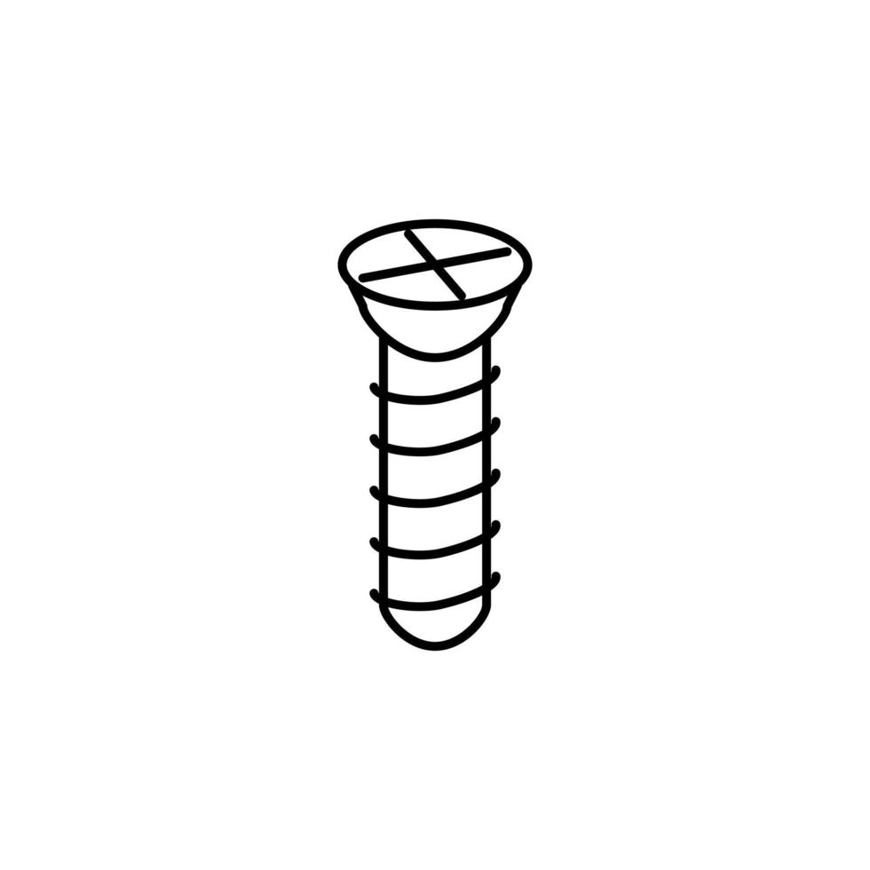 Ilustración de vector de icono de línea de montaje de metal de perno