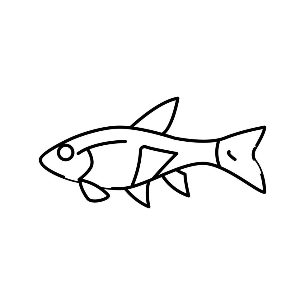 icono de línea de pescado rasbora ilustración vectorial vector