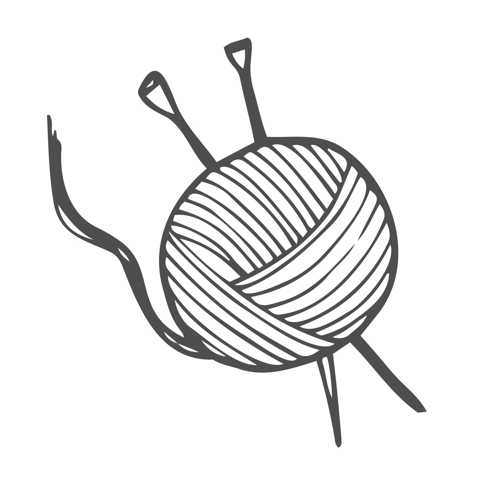 Ball of yarn for knitting. Vector illustration sketch 18997592 Vector ...