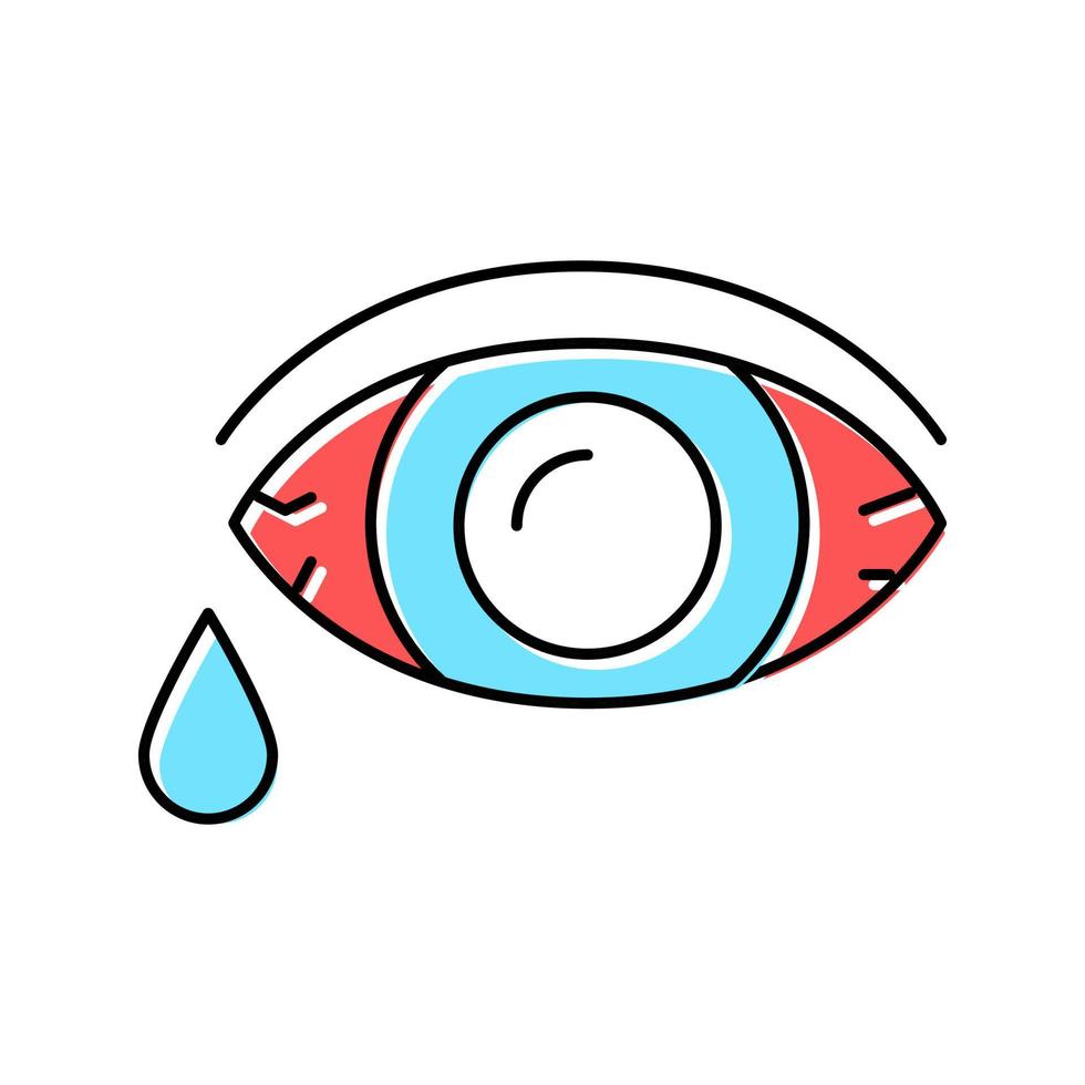 ojo que fluye lágrimas color icono vector ilustración