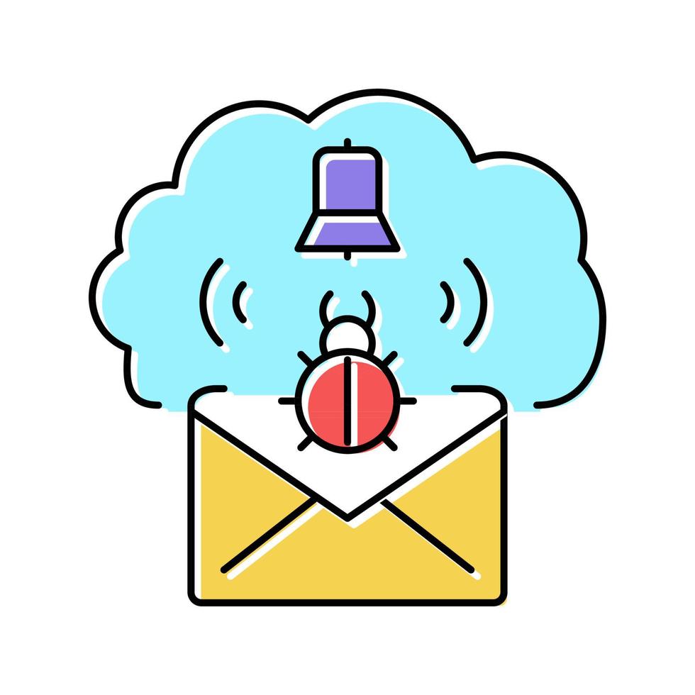 threat cyber security color icon vector illustration
